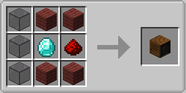 Vista Mod Screenshot 18 Crafting a television block using diamond redstone and dark oak planks