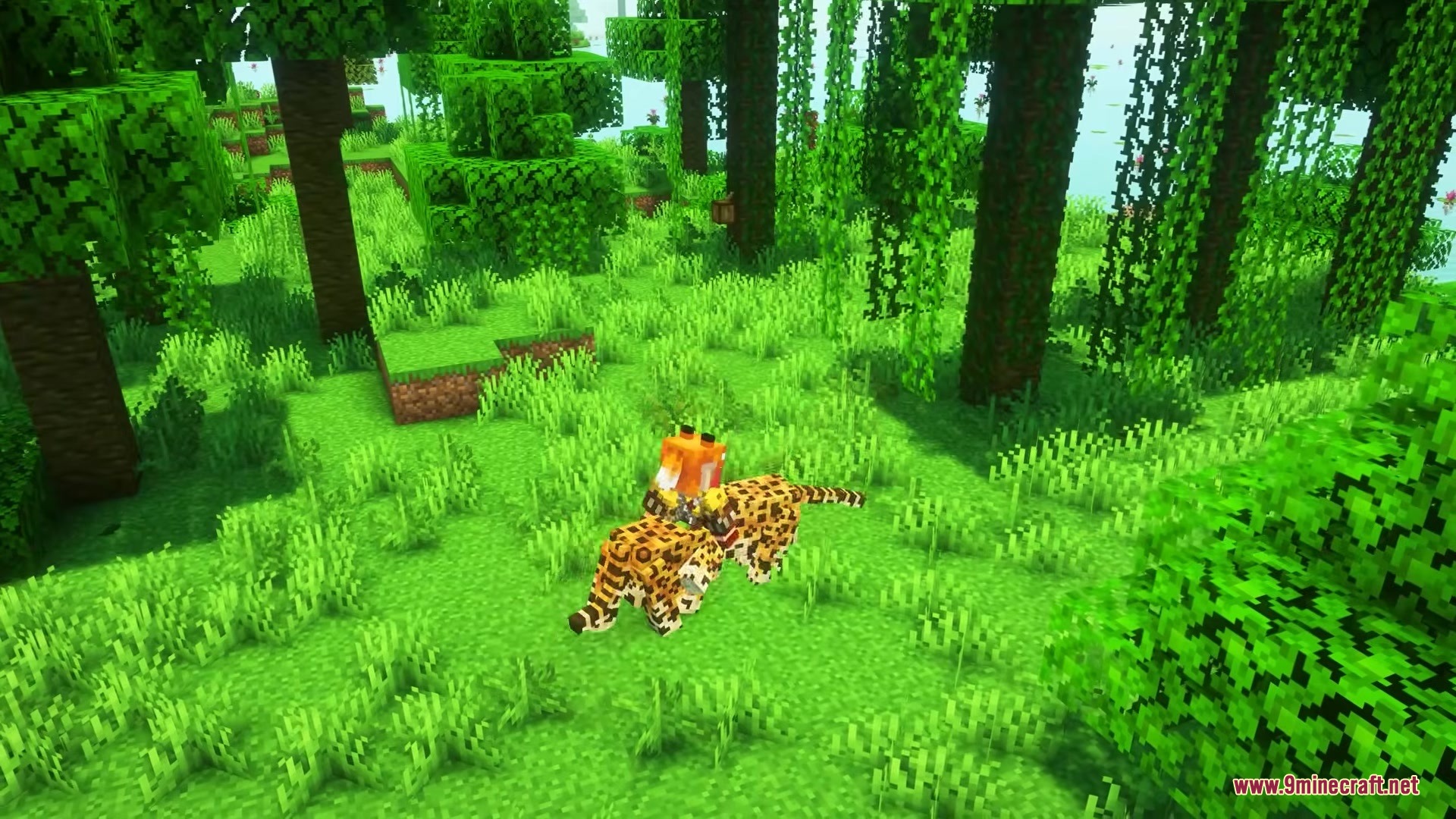 Visualhealth Mod Screenshot 6 A player rides a leopard displaying visible red wounds from battle damage