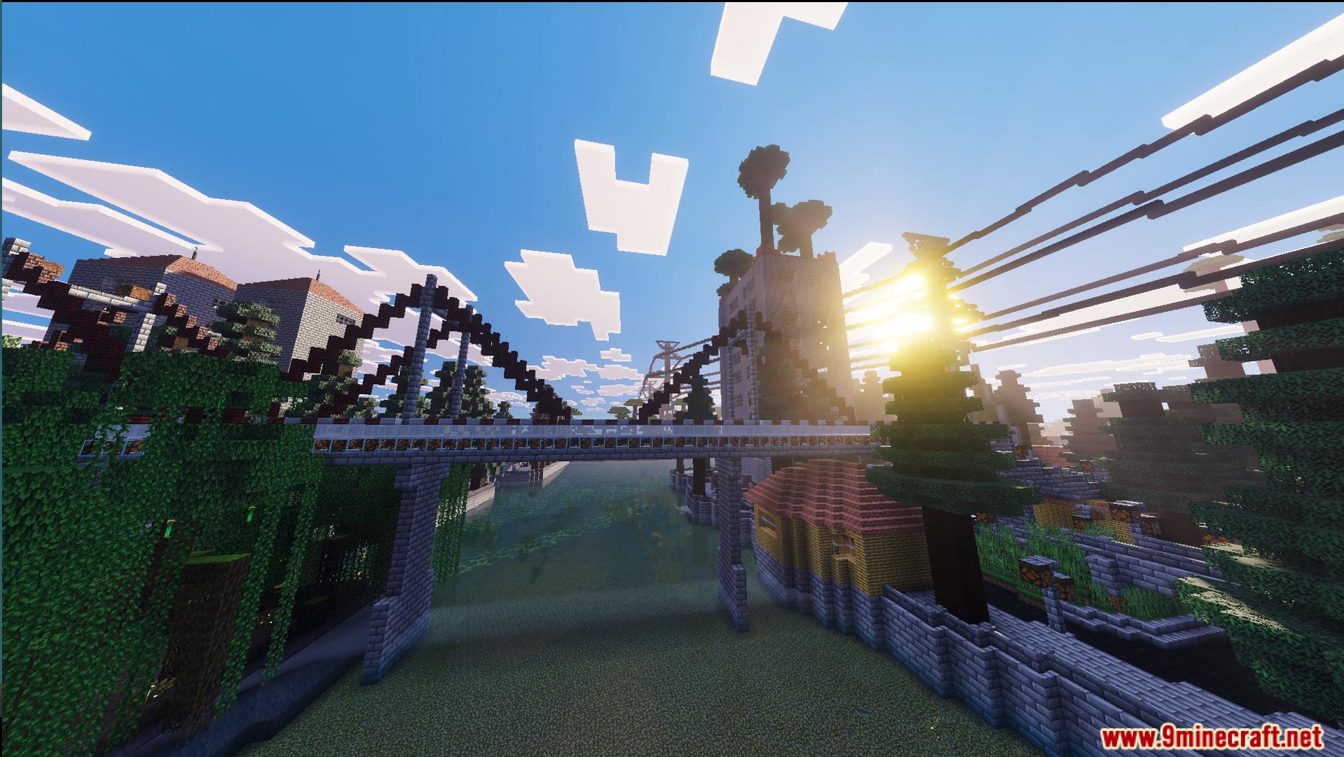 WFHMC City beta Map features beautiful stone bridge arches and high aerial gardens
