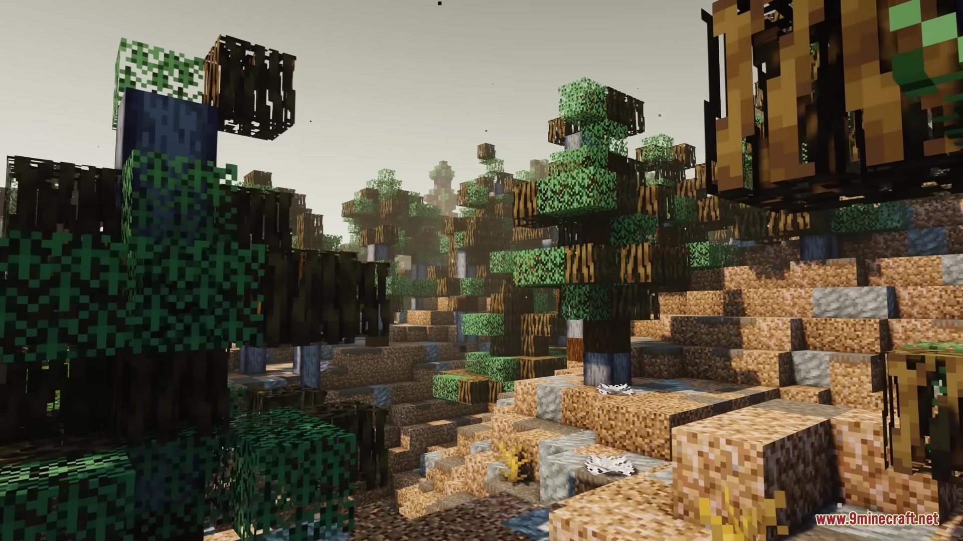 WMD Weapons of Mass Destruction Mod Screenshot 5 Charred trees and ash particles in a nuclear wasteland biome
