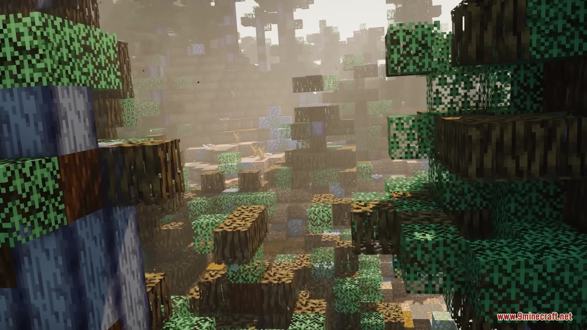 WMD Weapons of Mass Destruction Mod Screenshot 7 A nuclear wasteland biome with basalt trees and hazy atmosphere after a massive blast