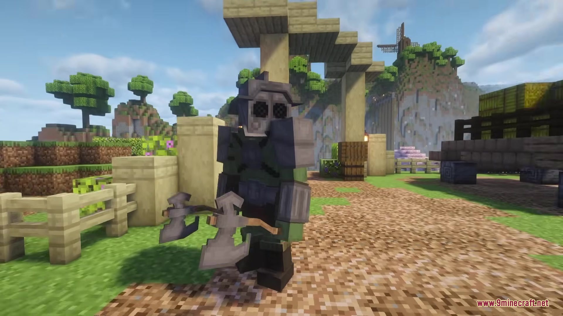 Wandering Orc Mod Screenshot 4 An orc warrior wearing metal armor and holding two sharp axes
