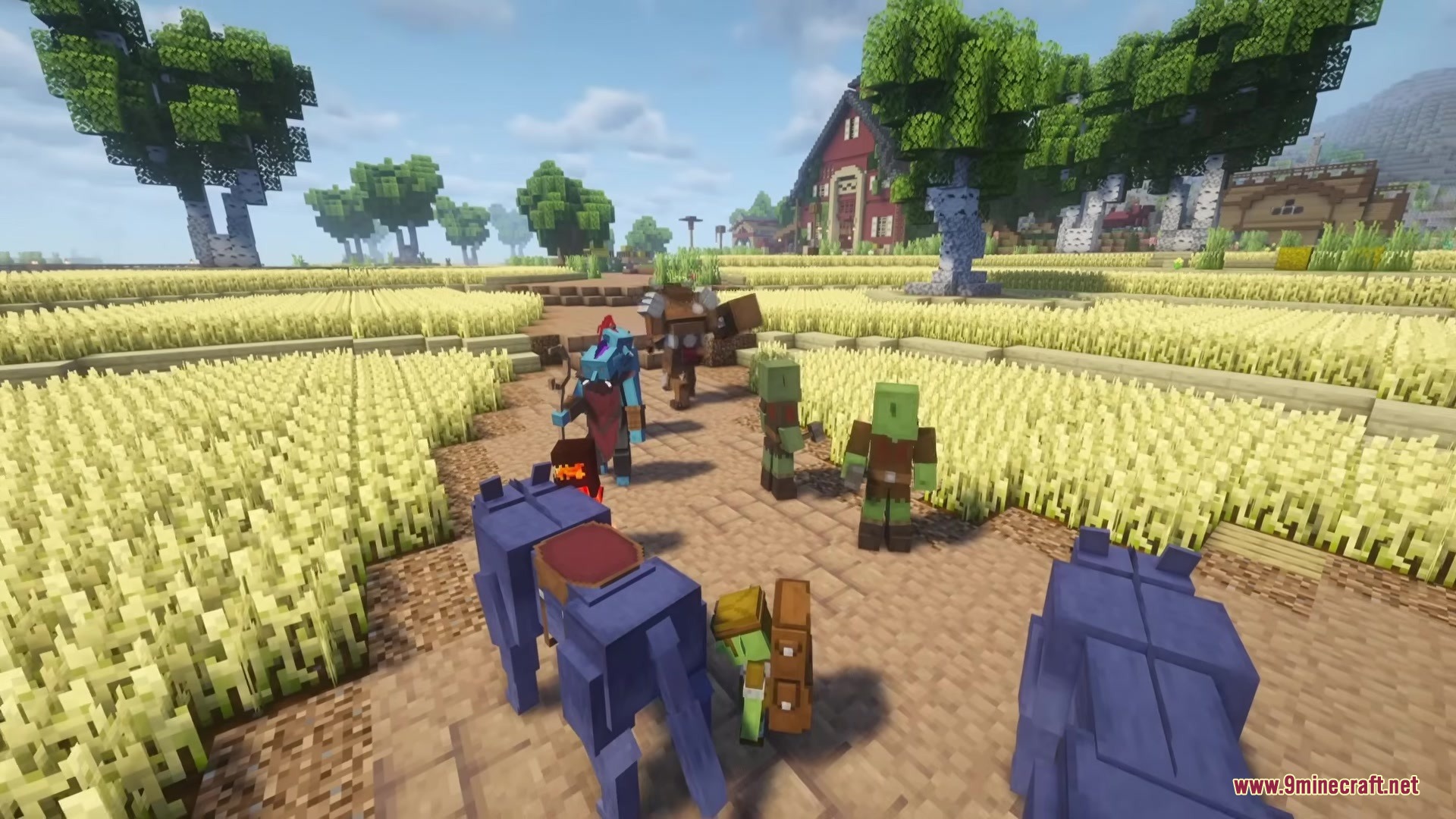Wandering Orc Mod Screenshot 7 A group of orcs and fantasy creatures gathered near a wheat field