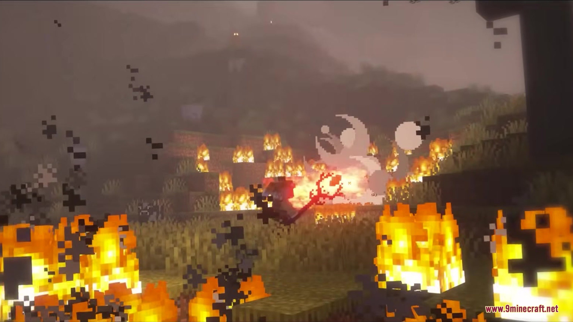 Wandrous Mod Screenshot 10 Player casts a swirling white magic spell using a red wand