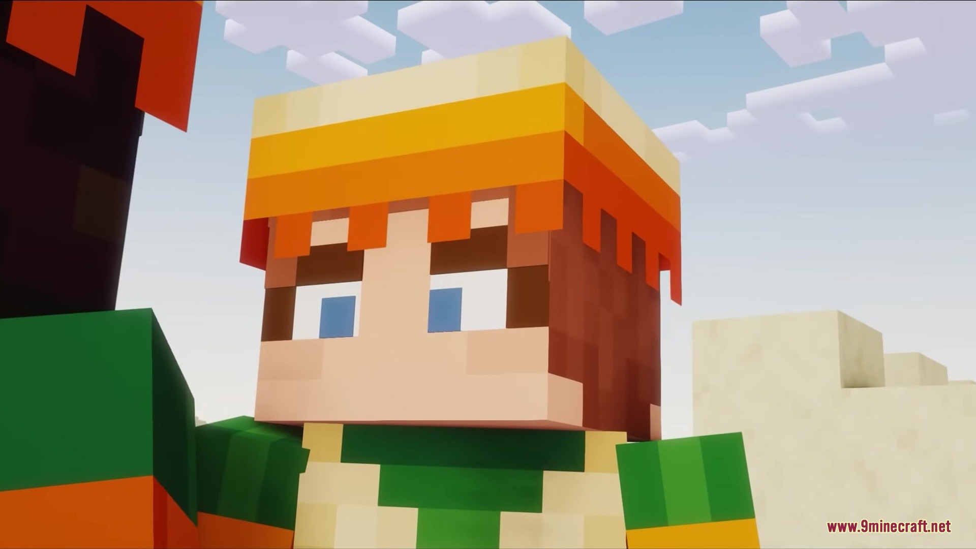 Wither Boss Summoning Animation Resource Pack Screenshot 6 Close up shot of a Minecraft character wearing a colorful desert hat