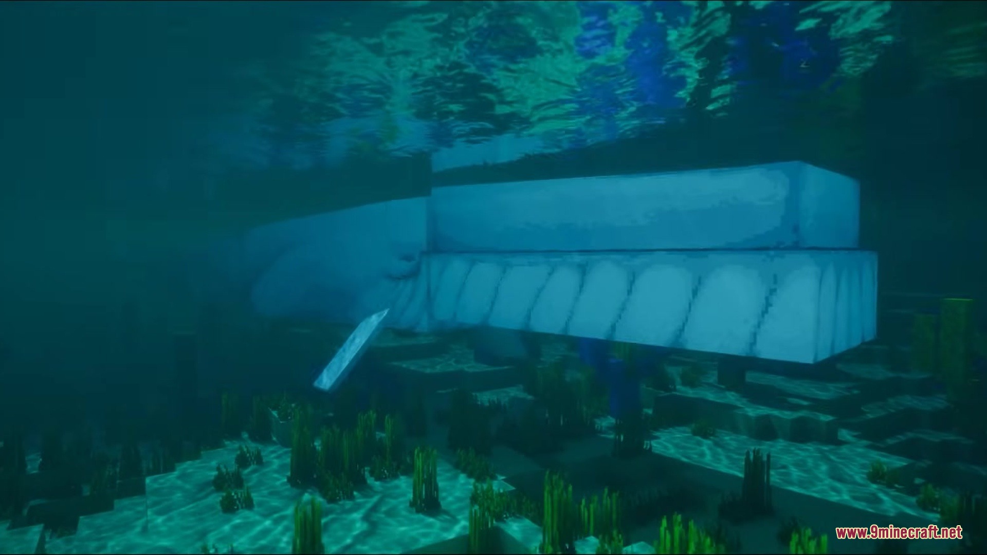 Wonderoussea Mod Screenshot 10 A massive whale swimming through the deep ocean in the Wonderoussea mod