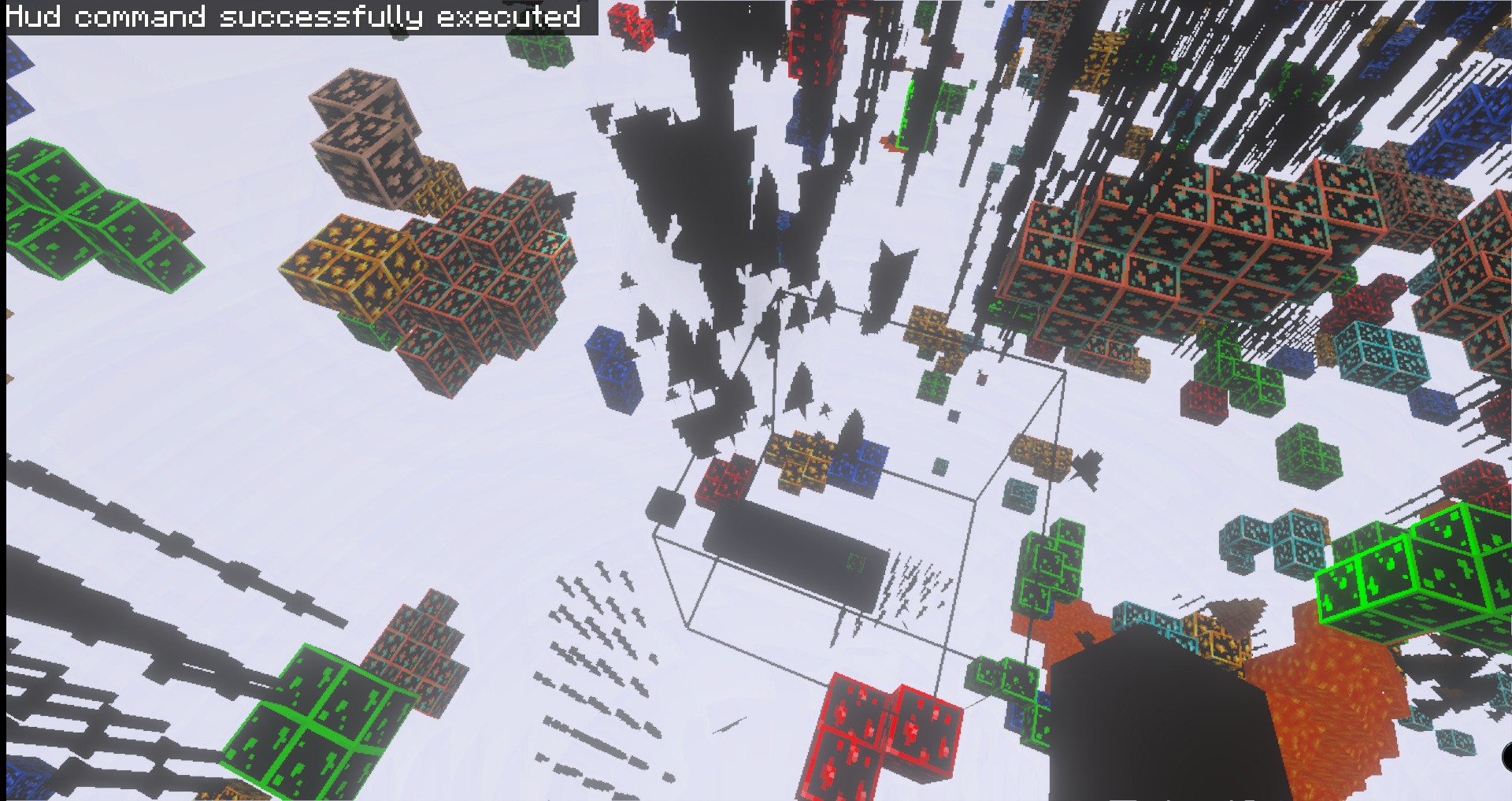 X Ray Glow Texture Pack Screenshot 1 X Ray Glow Texture Pack showing glowing outlines on various precious ores underground