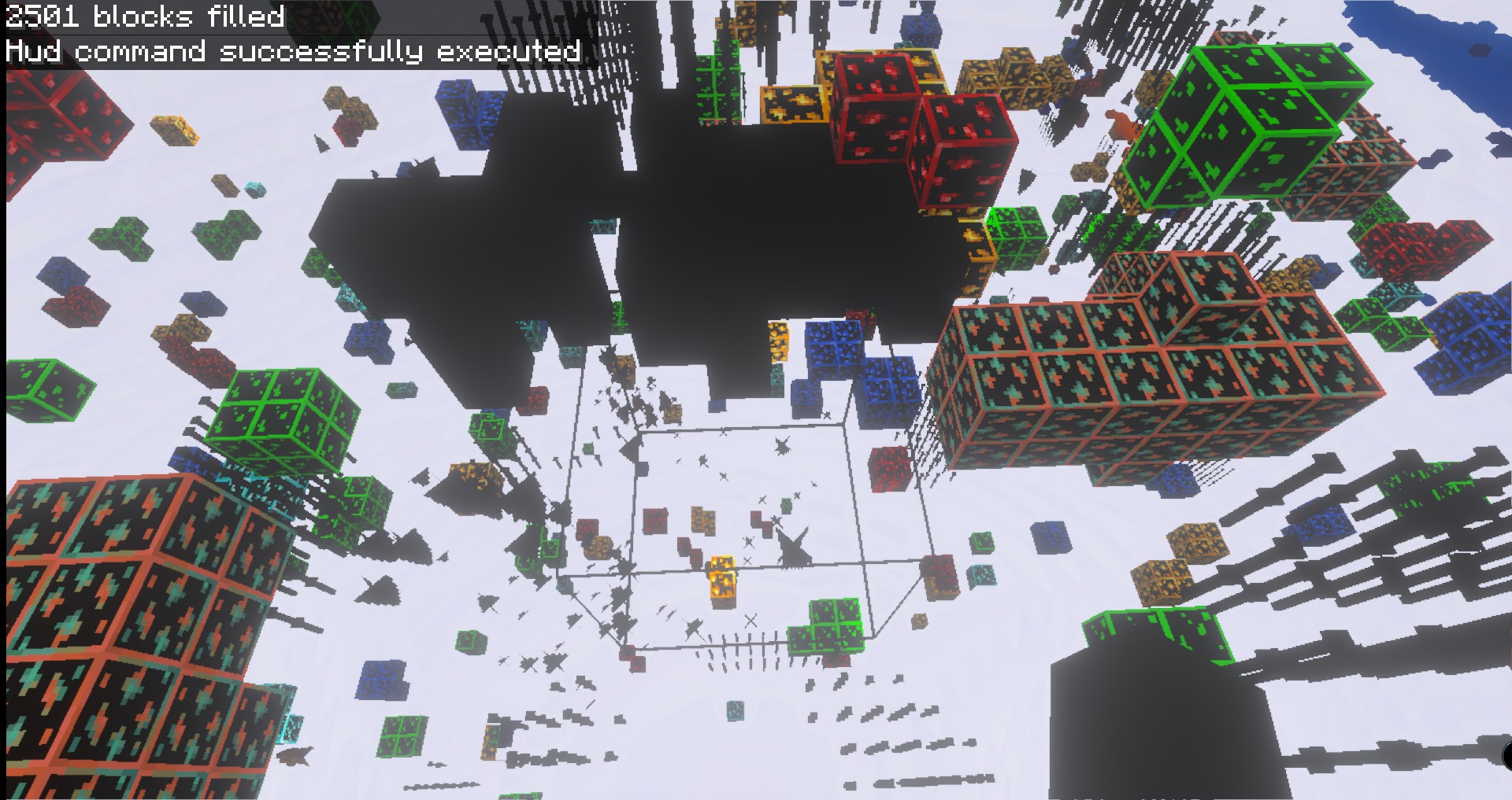 X Ray Glow Texture Pack Screenshot 2 Valuable ores with bright outlines visible through the ground in a Minecraft world