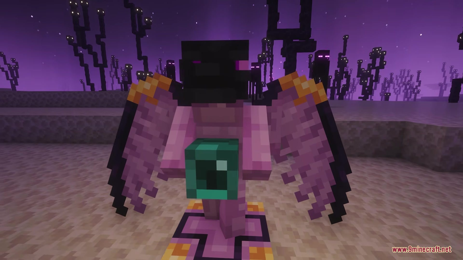 Yet Another Gravestone Mod YAGM Mod Screenshot 5 A player wearing a dragon head standing over a gravestone in the End