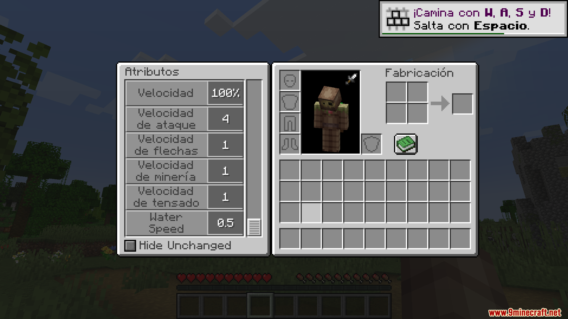 Zenith Attributes Spanish Translation Resource Pack Screenshot 5 Spanish translation for the Zenith Attributes mod displayed in the player inventory