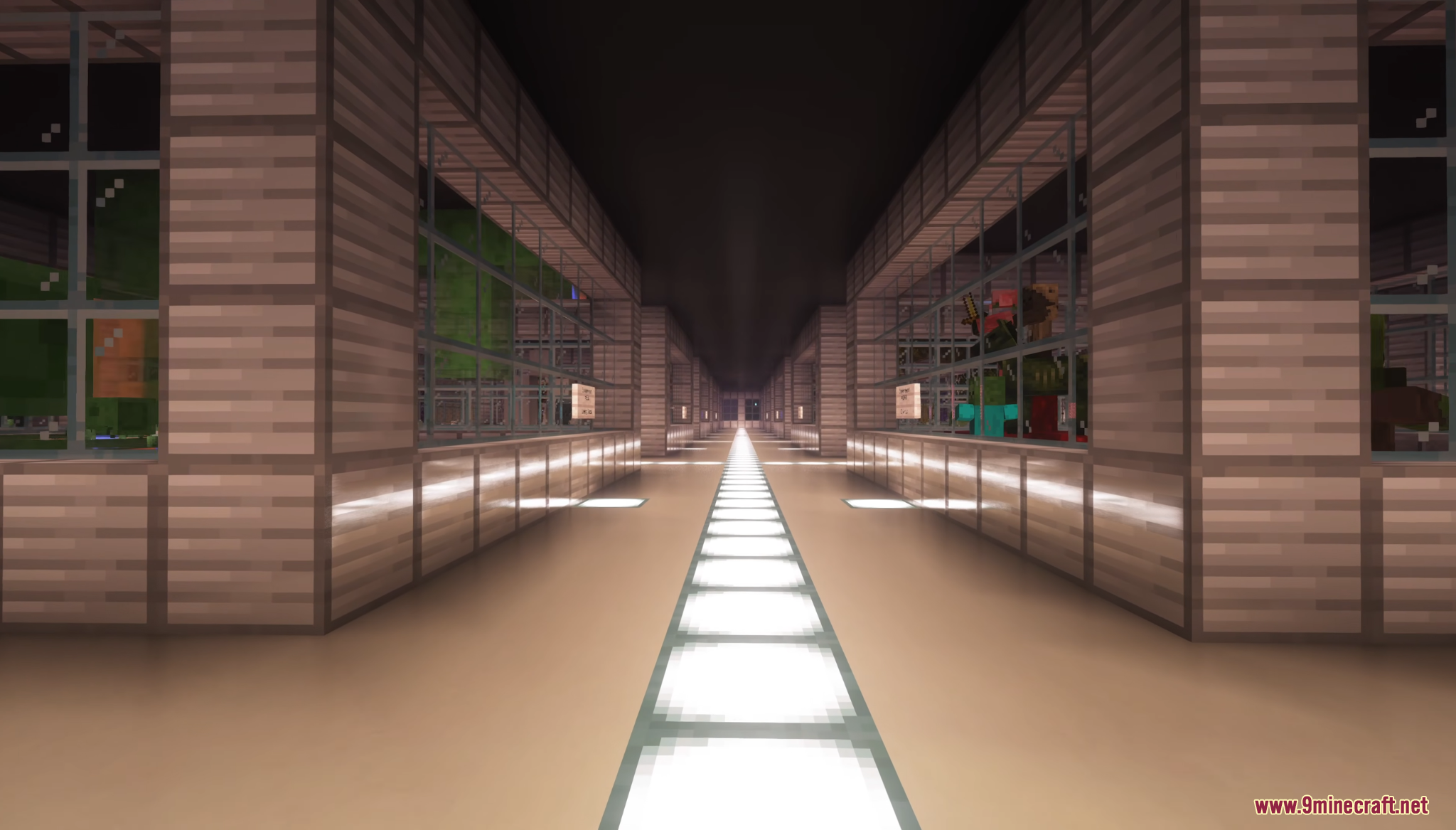 Interior view of the Zoo Zoo Hunt Map featuring a long hallway