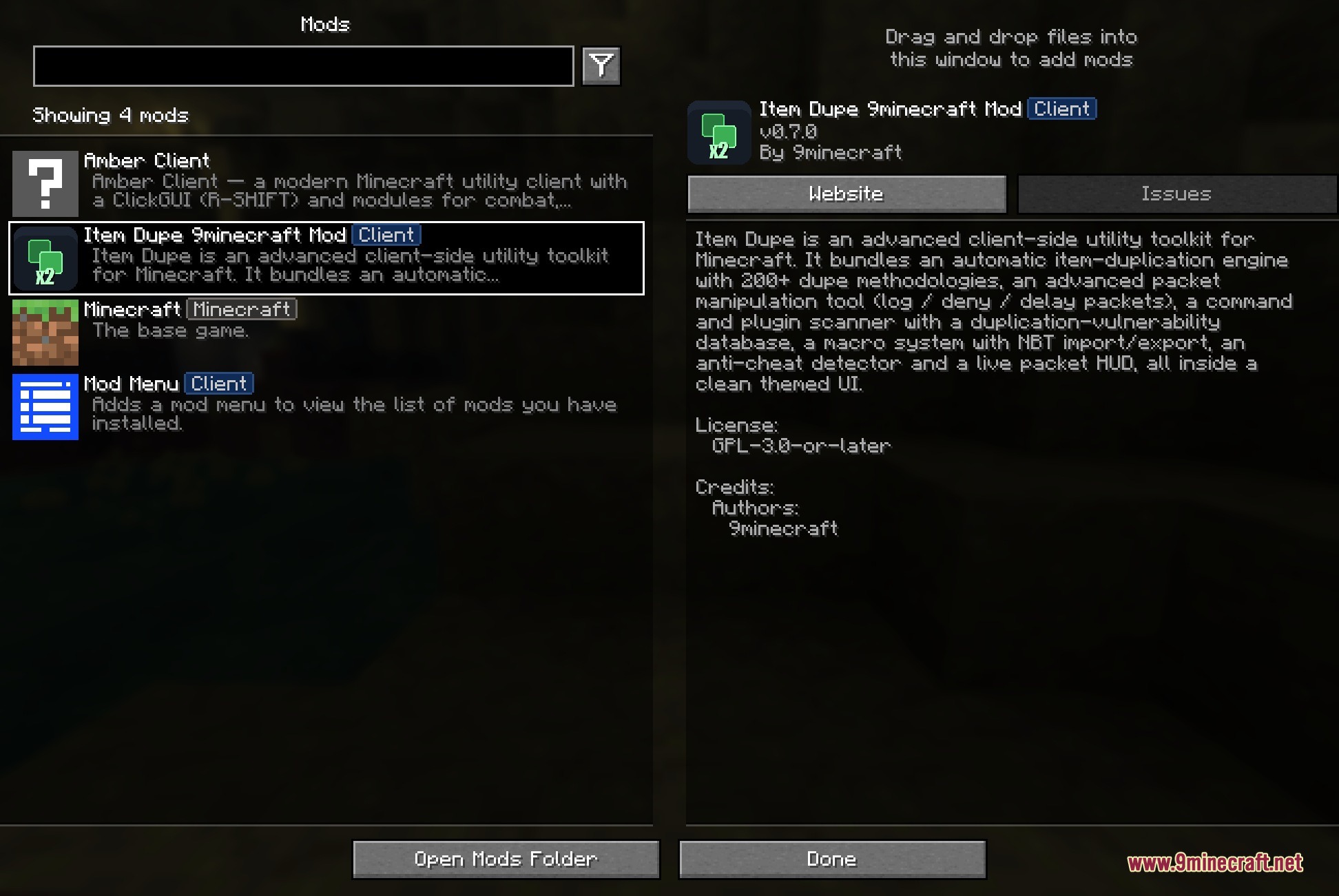 Item Dupe 9minecraft Mod Screenshot 1