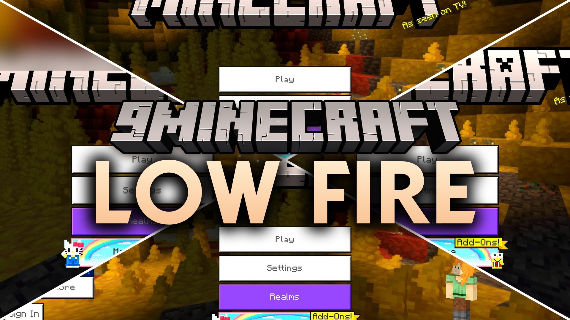 Low Fire Texture Pack (26.x, 1.21) – Adjustable Fire Height Sliders