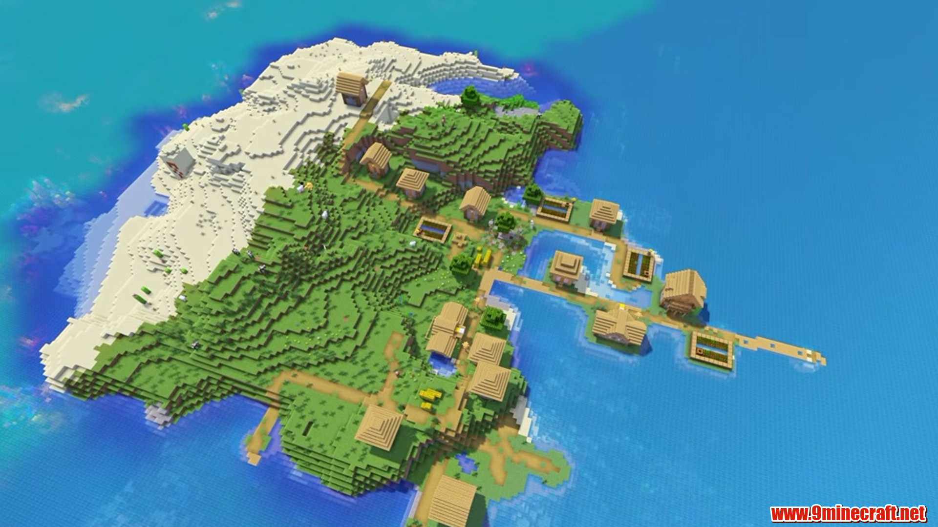 Desert Temple and Village Island - Minecraft seed -4635048441493682649