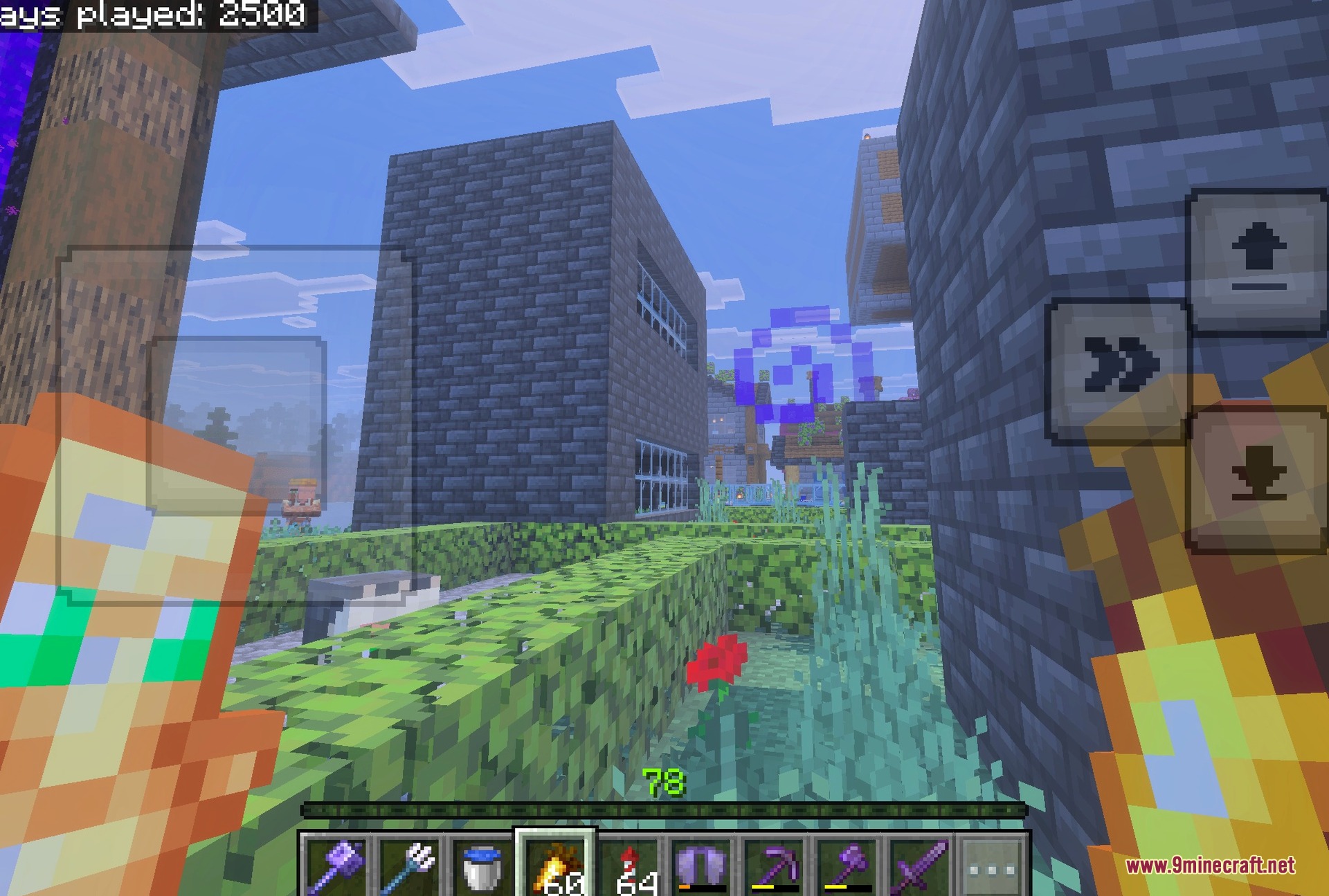 2500 Days Hardcore Survival Screenshot 4 Stone walkways connecting the survival buildings