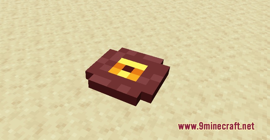 3D Vanilla Items Resource Pack Screenshot 3 A 3D Pigstep music disc lying on a sandy surface in Minecraft