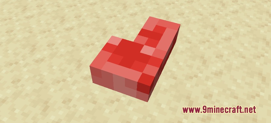 3D Vanilla Items Resource Pack Screenshot 4 A thick 3D raw porkchop item dropped on the desert sand