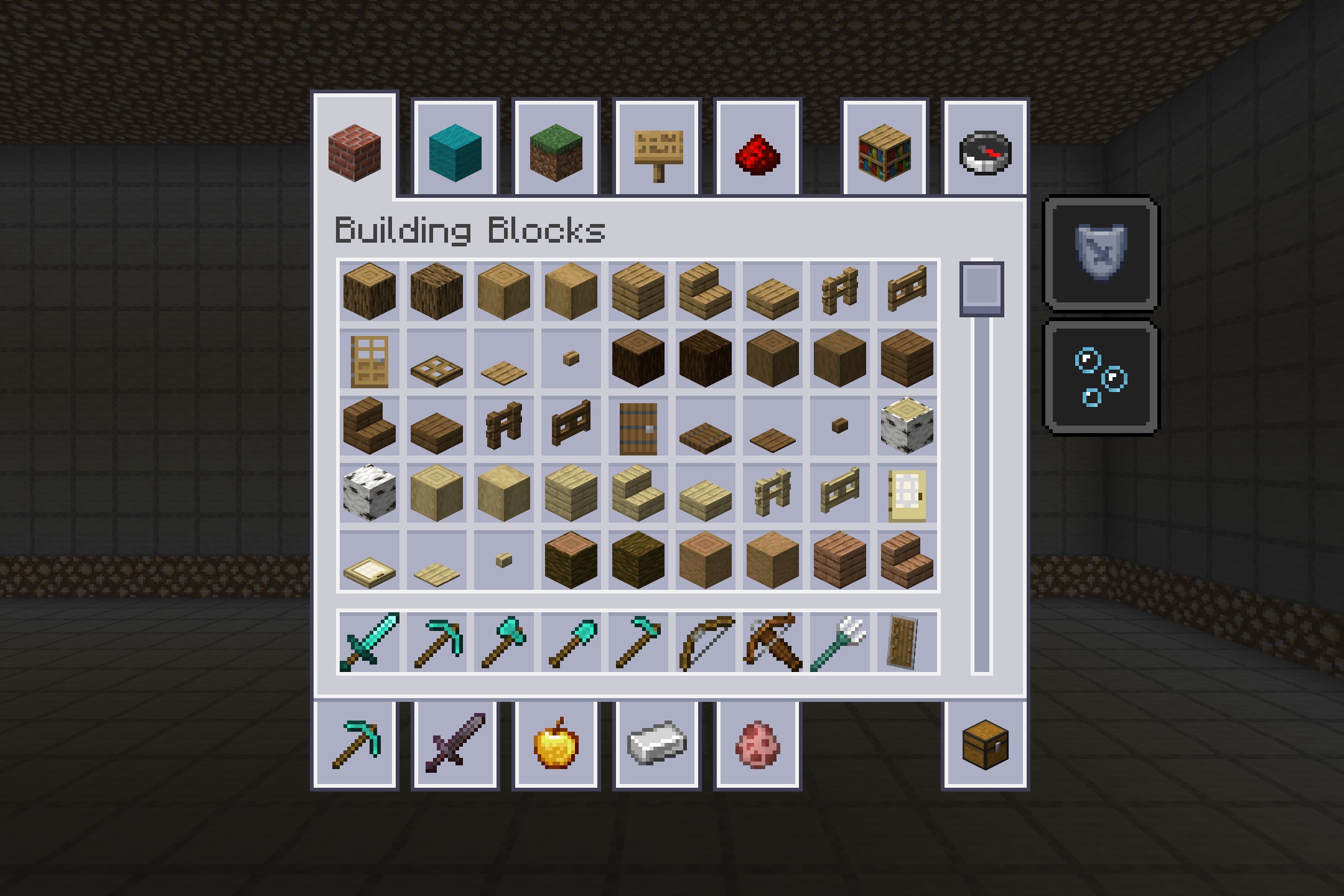 AE2 GUI Resource Pack replaces the vanilla inventory with a sleek tech design