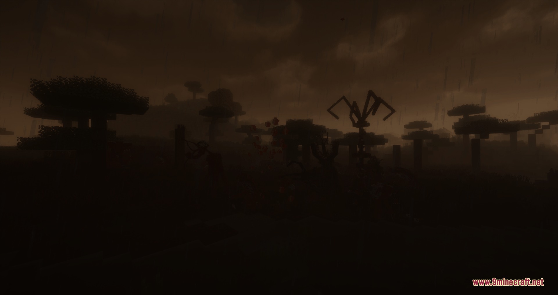 Abominations Infection Mod Screenshot 2 Gloomy landscape showing the spread of the Abominations Infection across the world