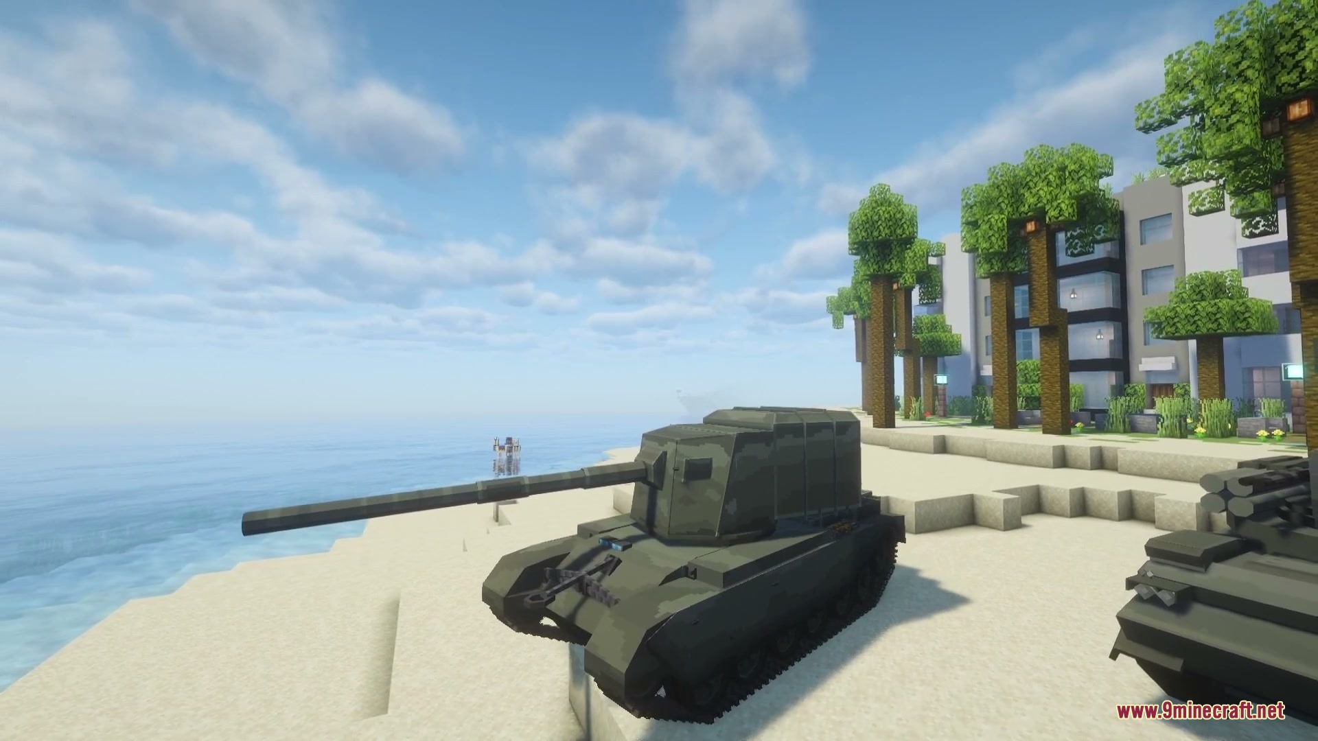 Abyssal Core Expansion Mod Screenshot 3 FV4005 Stage II tank destroyer with a massive cannon on a beach