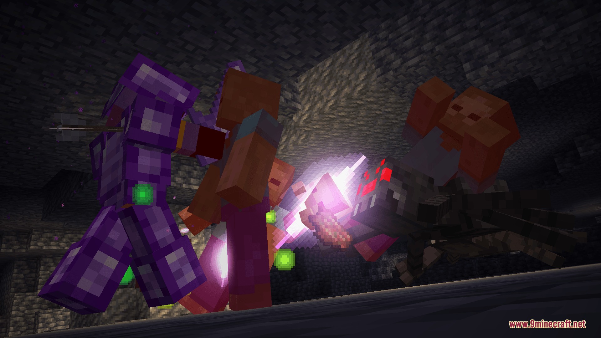 A player wearing Abyssal Core armor uses a special strike against monsters