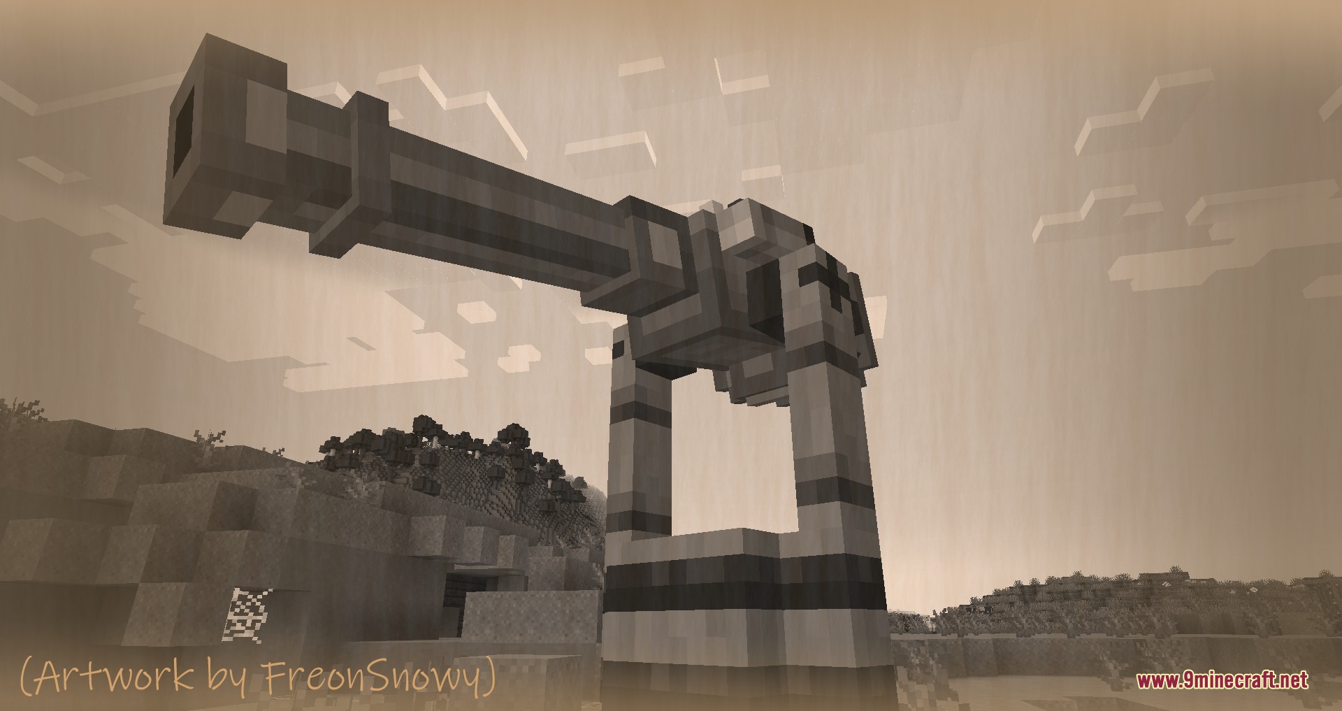 Advanced Tower Defense Mod Screenshot 5 A massive siege cannon from the Advanced Tower Defense Mod in Minecraft