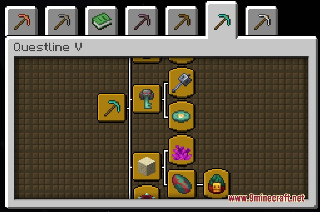 Advancement Recipes Mod Screenshot 6 Minecraft advancement menu showing the fifth questline with ender eye and trial items