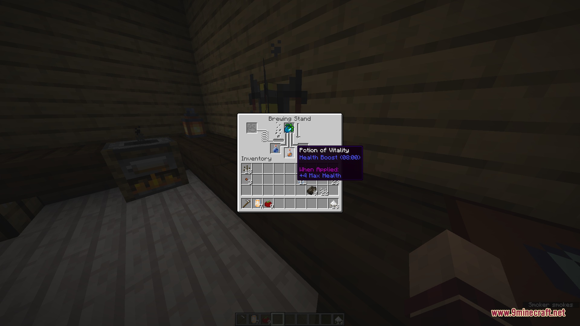Brewing a Potion of Vitality using an Ancient Fruit in a brewing stand