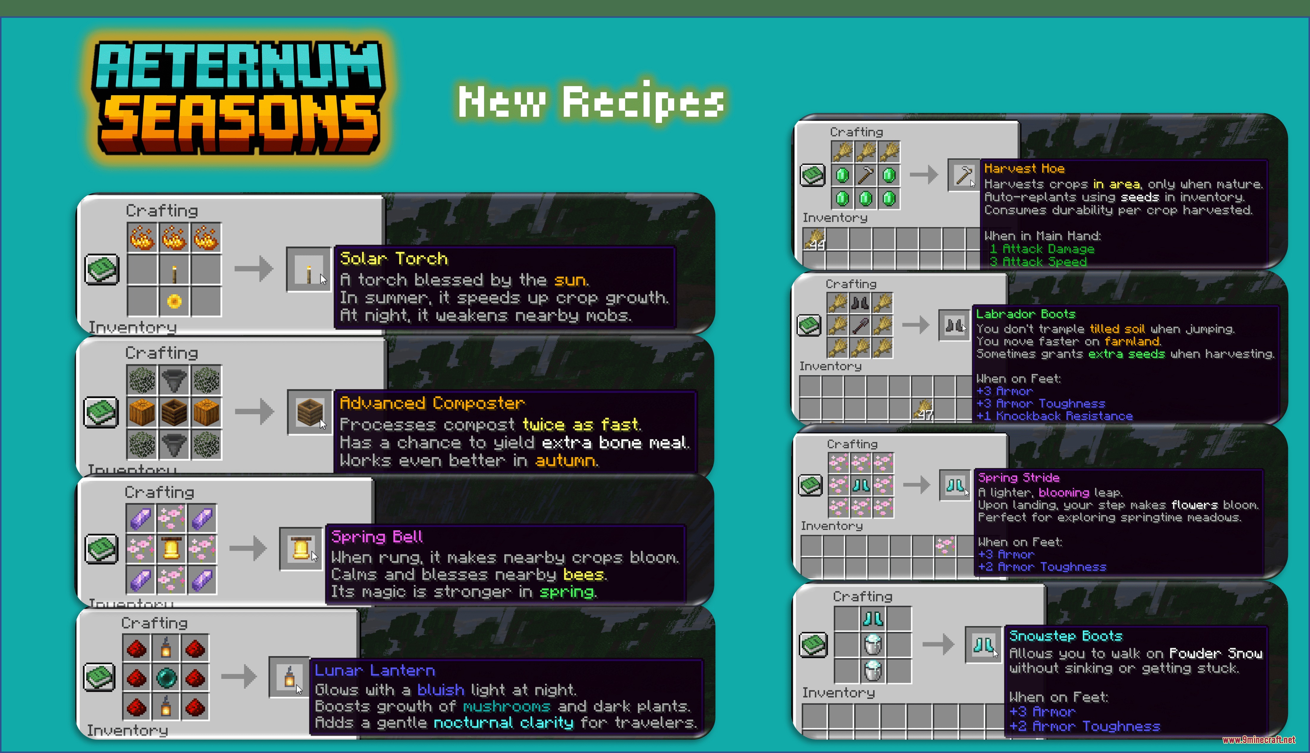 Aeternum Seasons Resource Pack Screenshot 3 New crafting recipes for seasonal items in the Aeternum Seasons mod