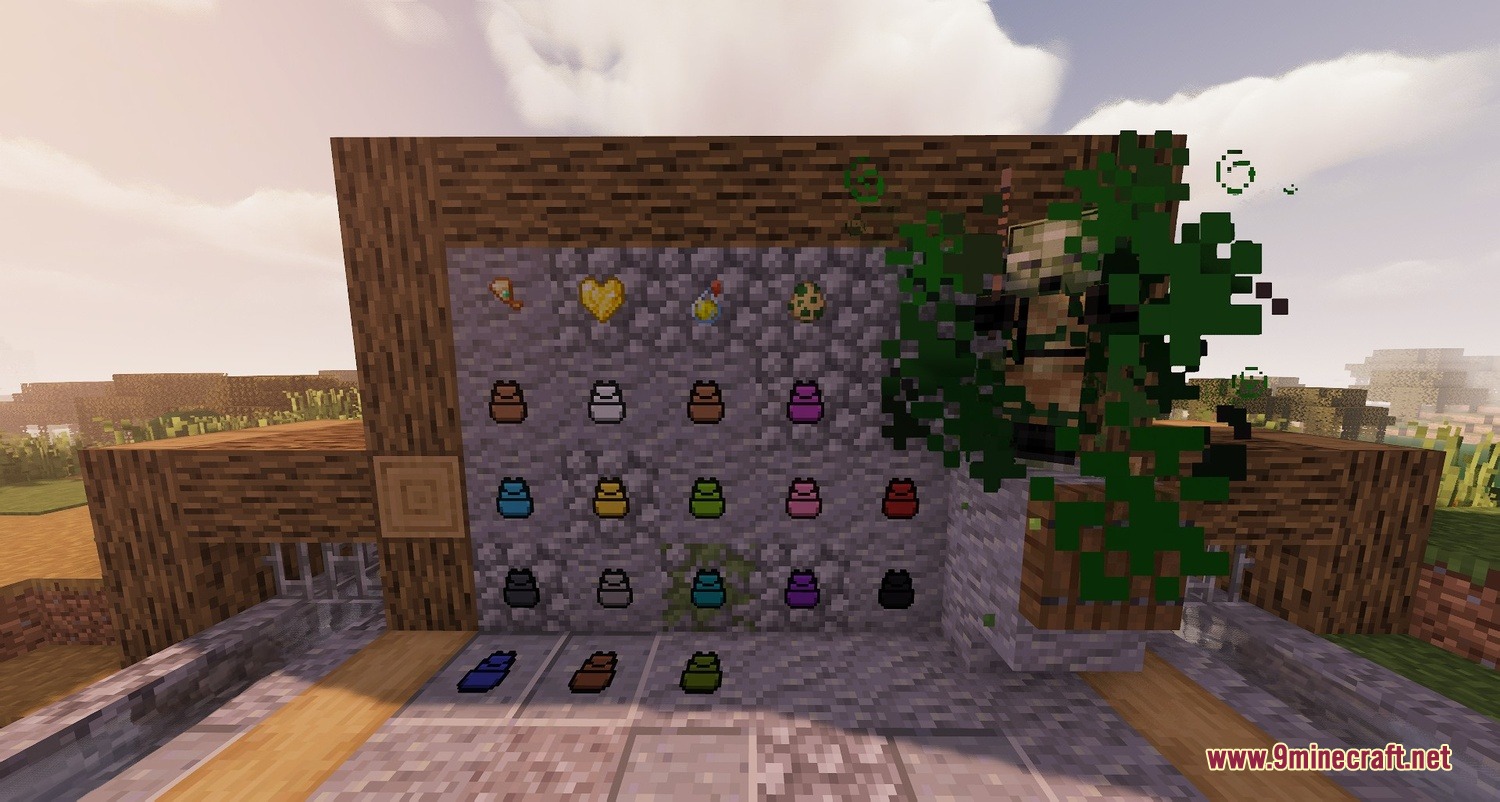 Custom items and spawn eggs displayed next to an infected mob
