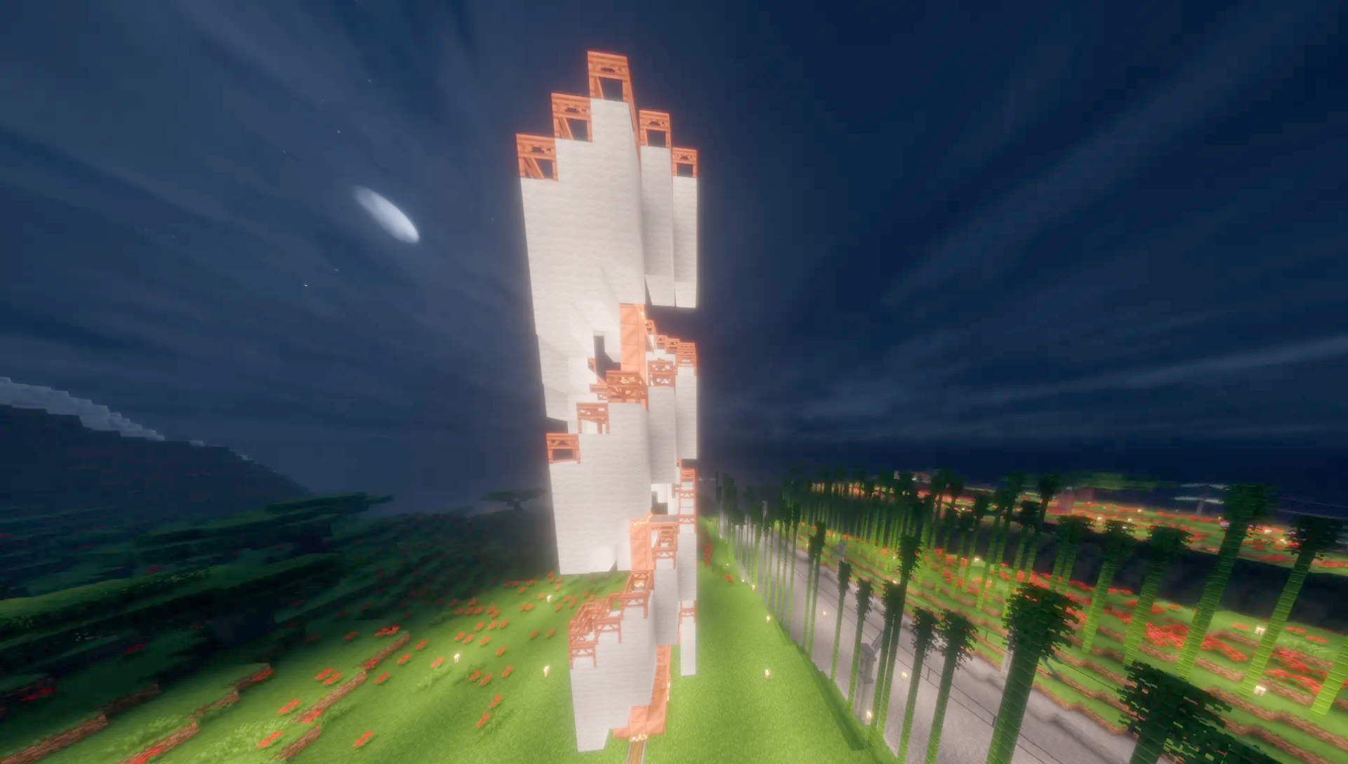 Vertical Windmill Schematic Screenshots 1 Vertical Windmill Schematic structure standing in a grassy field at night