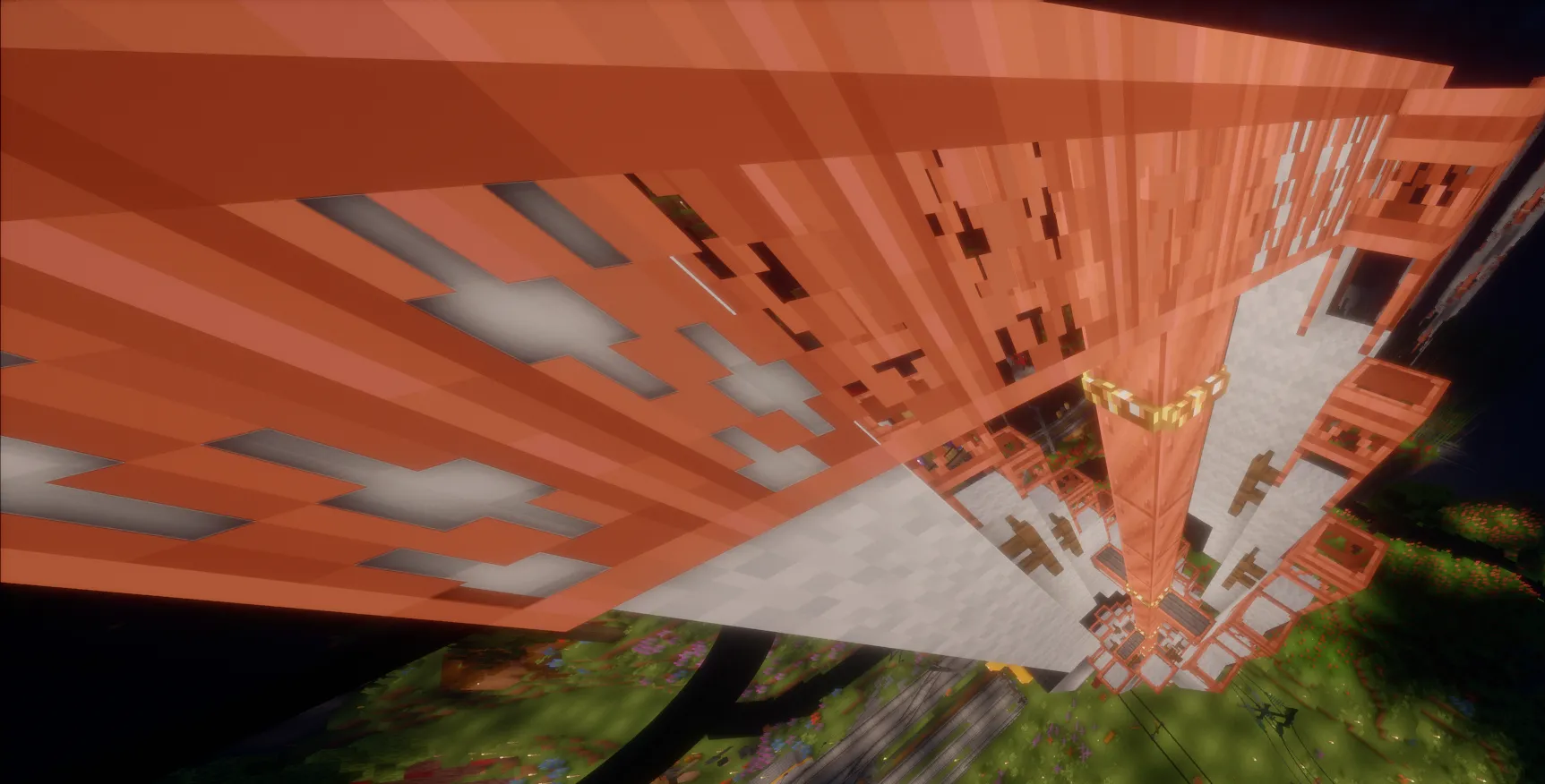 Vertical Windmill Schematic Screenshots 3 Looking down the central copper shaft of a vertical windmill with glowing rings
