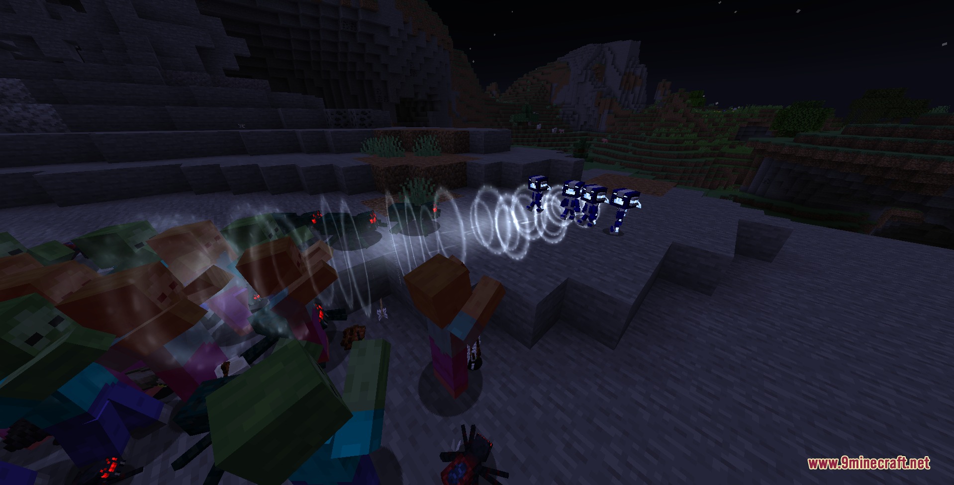 Aliens Reworked Mod Screenshot 5 Aliens Reworked Mod features Echo Echo clones using sonic waves against hostile mobs