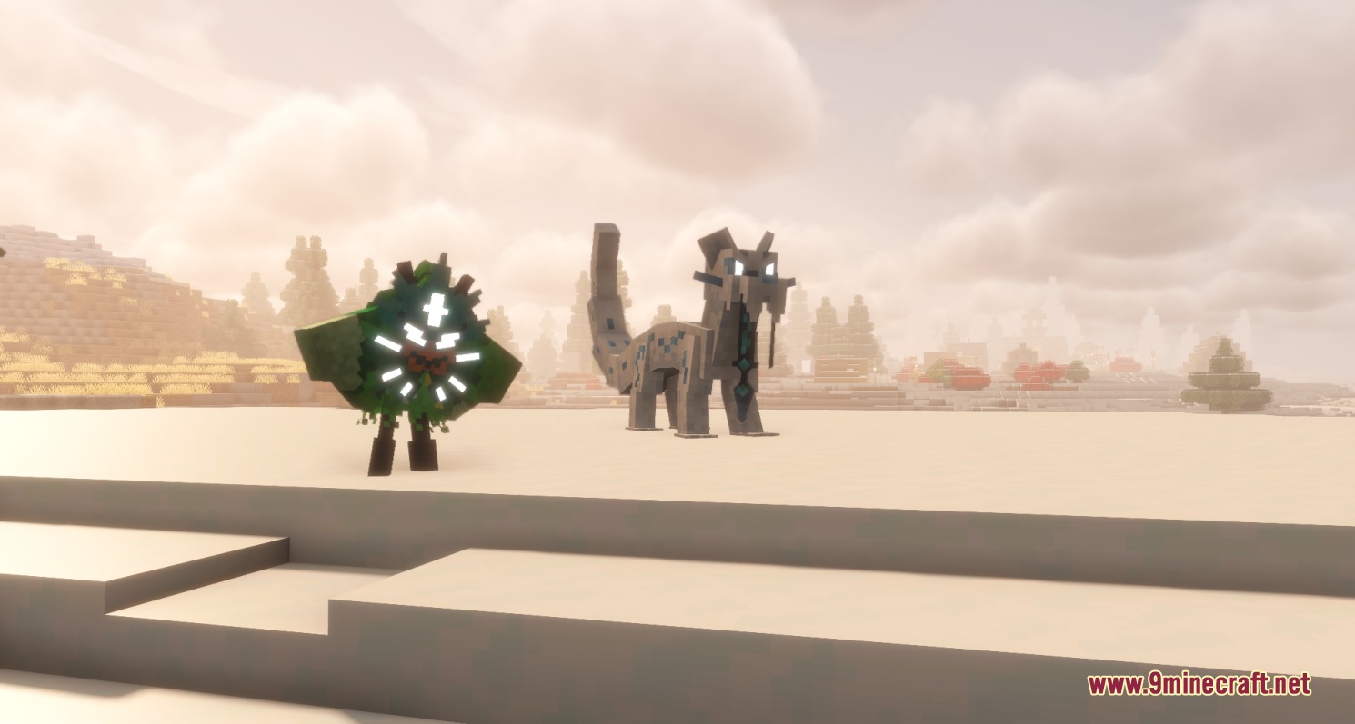 All the Mons Cobblemon Resource Pack Screenshot 7 All the Mons Cobblemon Resource Pack adds legendary creatures to the desert