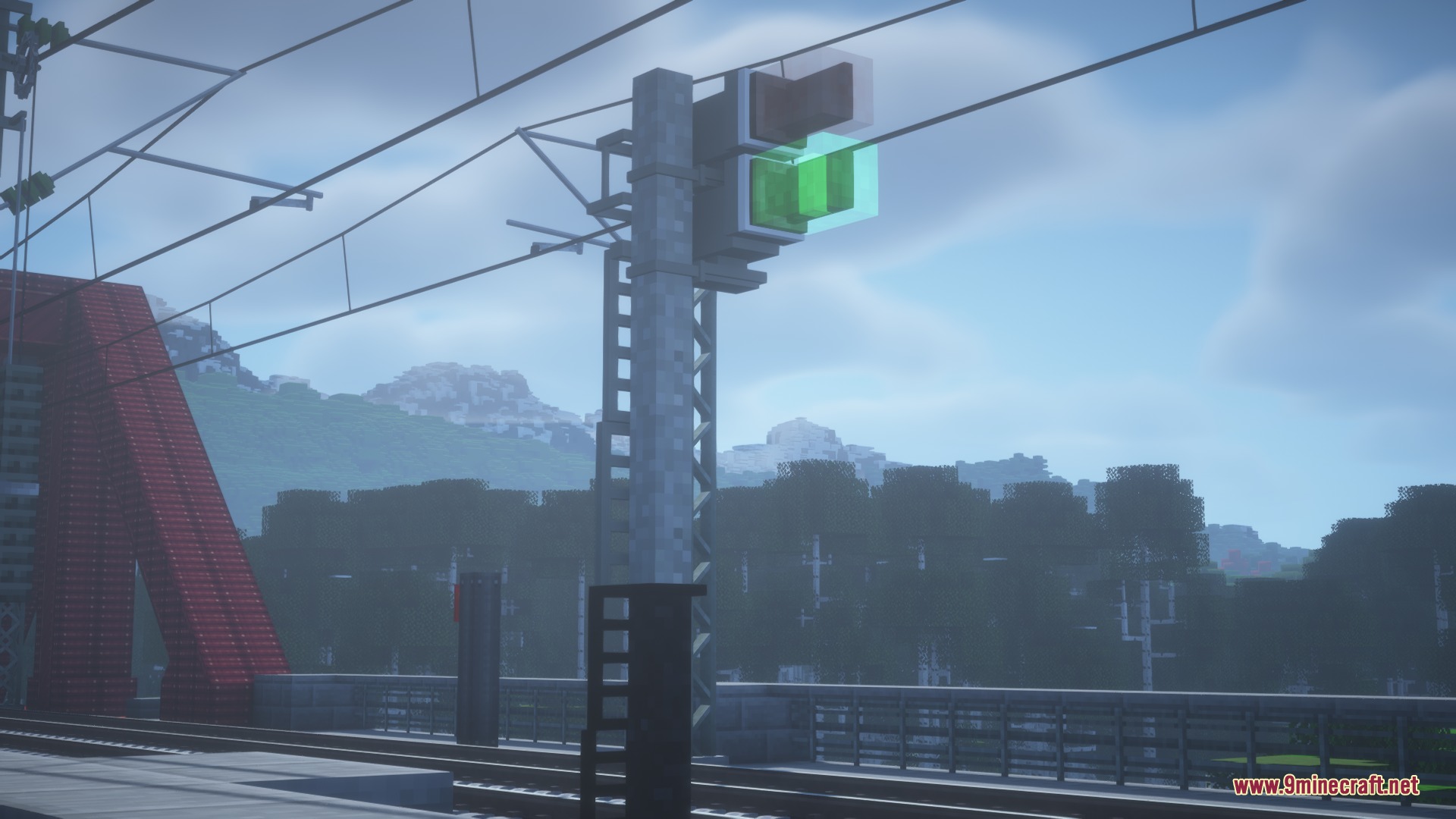 Alpine Rail Interiors Mod Screenshot 6 Alpine Rail Interiors Mod adds realistic trackside signals with glowing lights to Minecraft