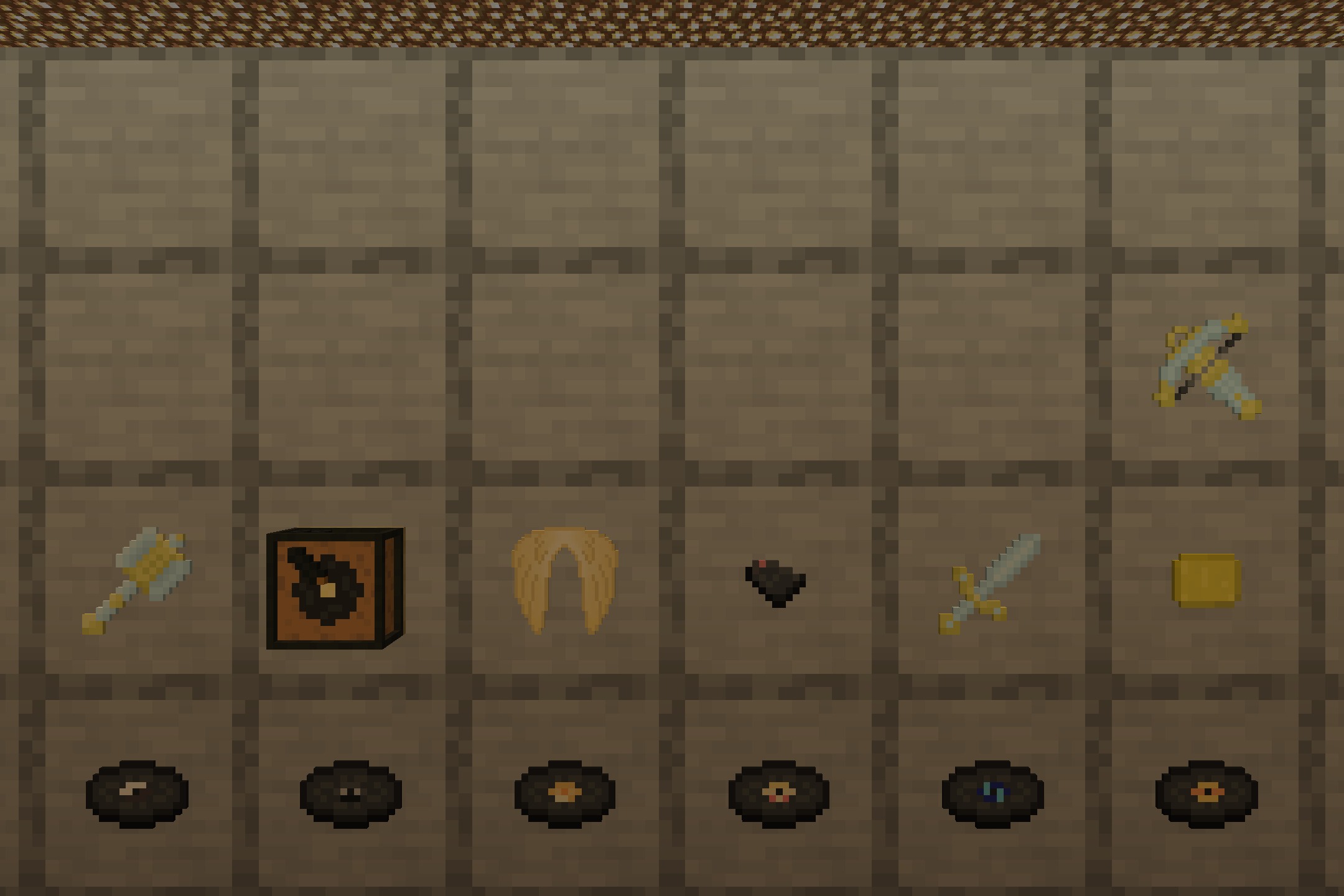 Angel Hare Textures Resource Pack Screenshot 3 A collection of themed items and music discs shown in item frames
