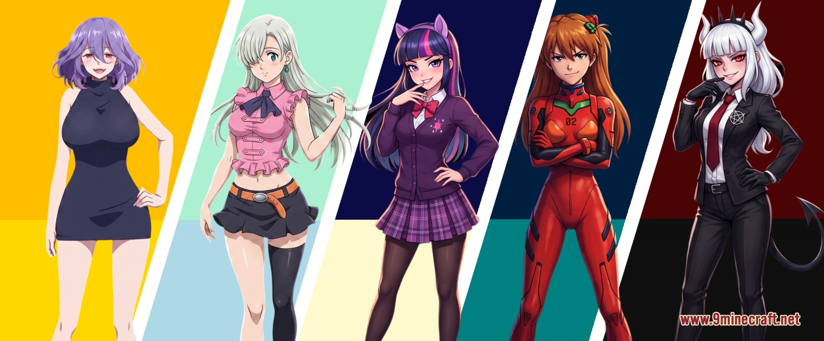 Anime Waifu Totem Resource Pack Screenshot 3 Five anime female characters