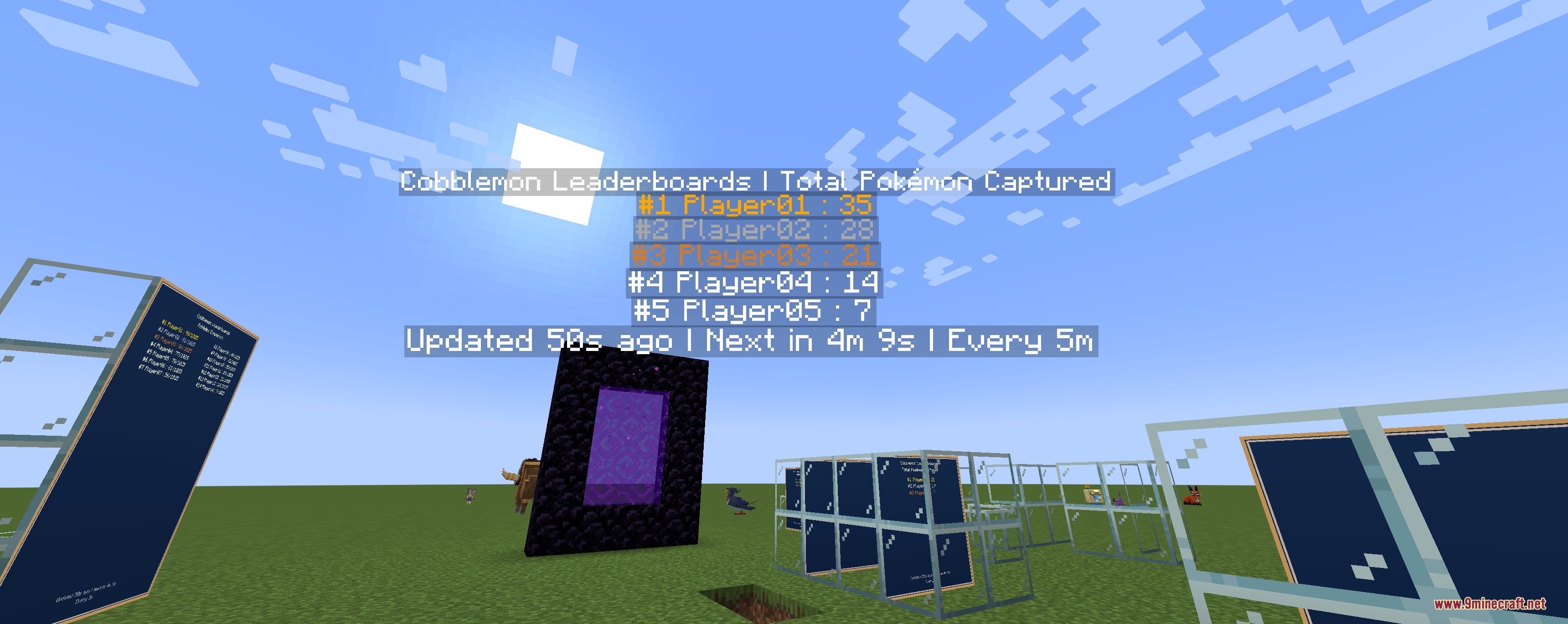 Apex Mon Standings Mod Screenshot 3 Apex Mon Standings mod displays a floating hologram leaderboard in the world