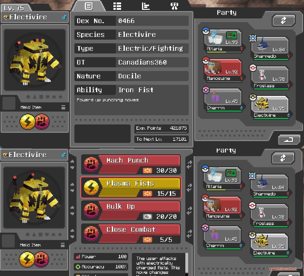 Apex Raid Protocols Data Pack Screenshot 2 The Apex Raid Protocols interface displays an Electivire with custom type combinations
