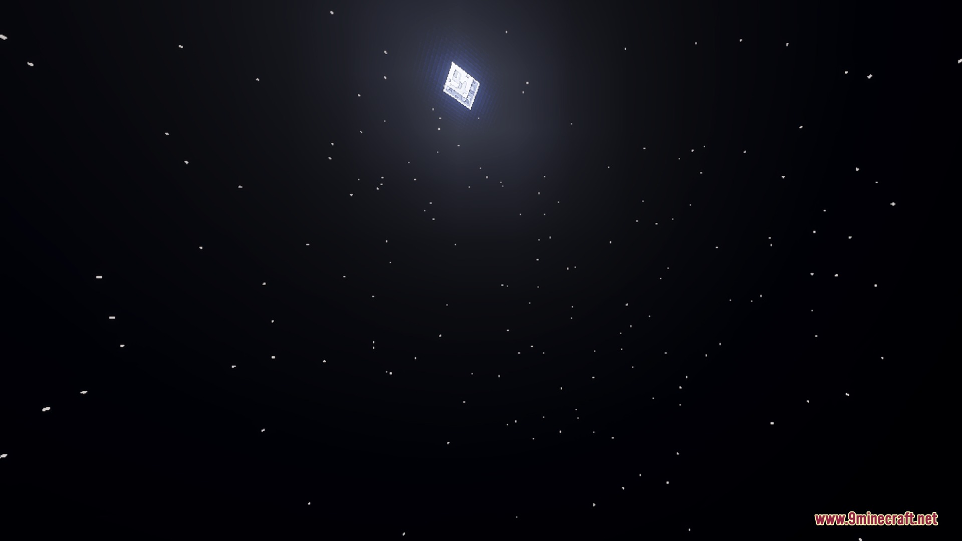 Apex Visuals Shader Screenshot 5 A dark night sky filled with stars and a bright glowing square moon