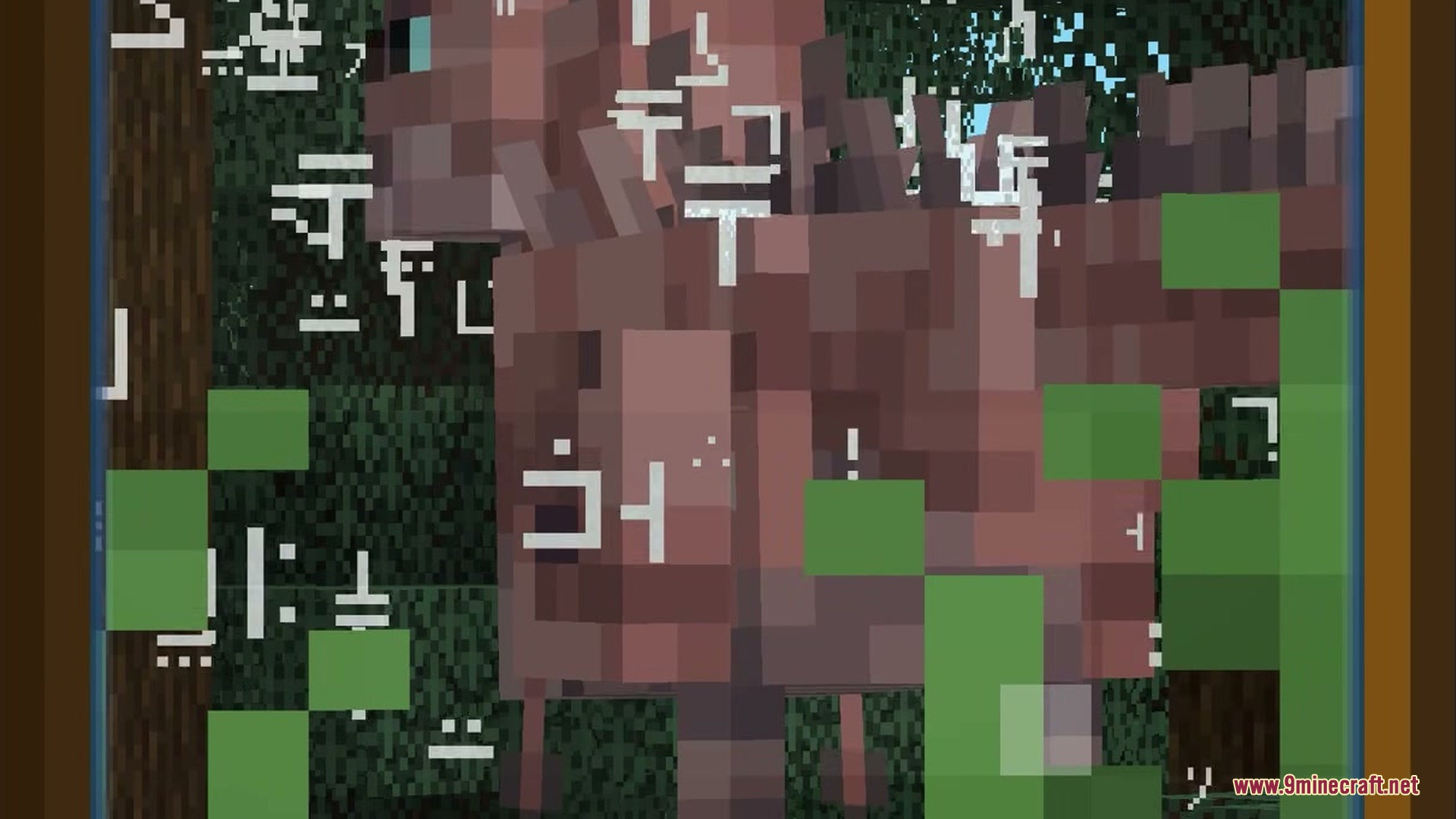Araxer's Bestiary Mod Screenshot 2 White symbols appearing over an unknown mob during the dynamic scanning process