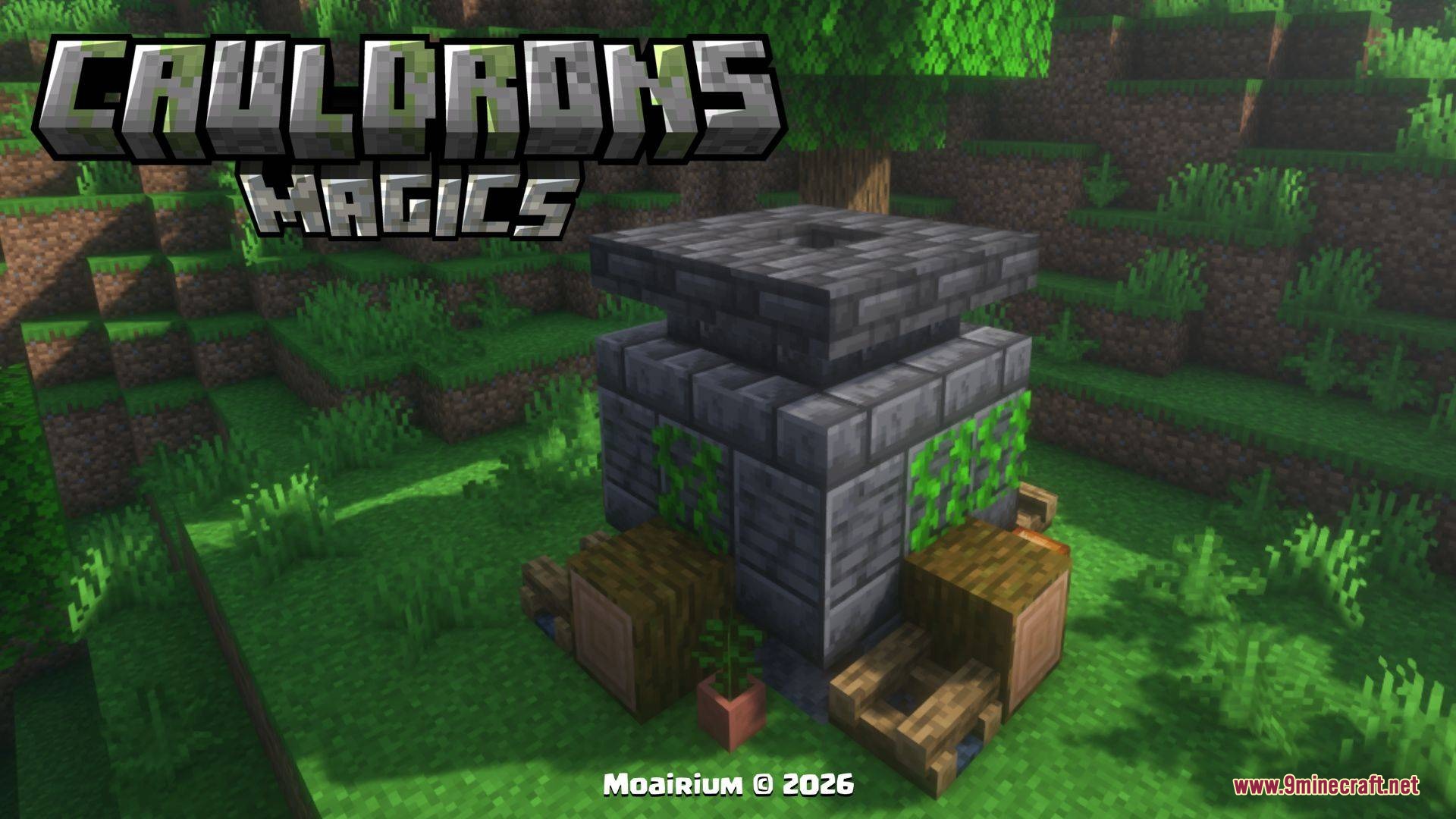 Arcane Vessel Monoliths Mod Screenshot 7 Ancient tuff stone monolith structure standing in a lush green forest