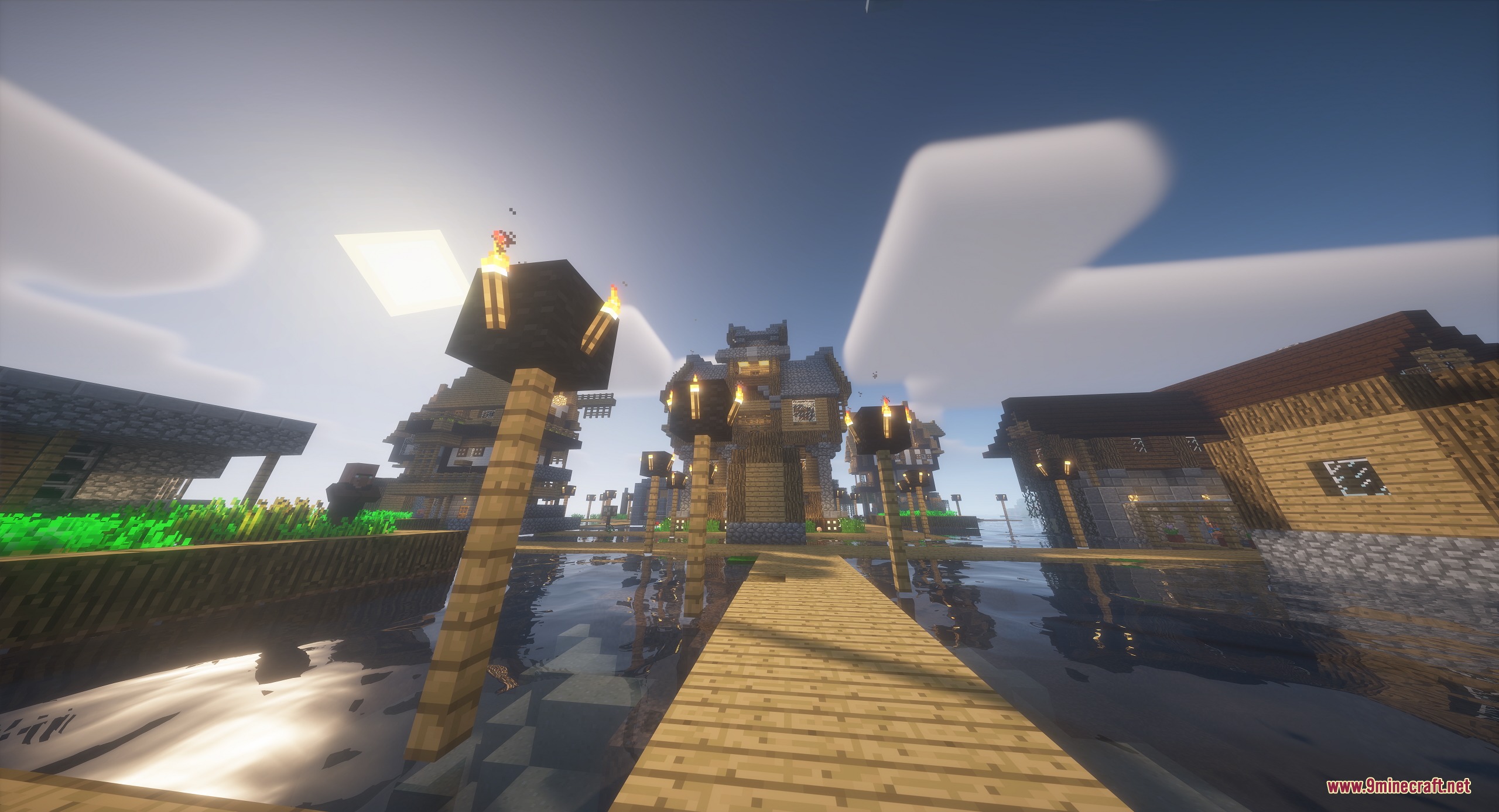 Architectural Infinite Mod Screenshot 5 Architectural Infinite Mod generates complex structures like this village over the water