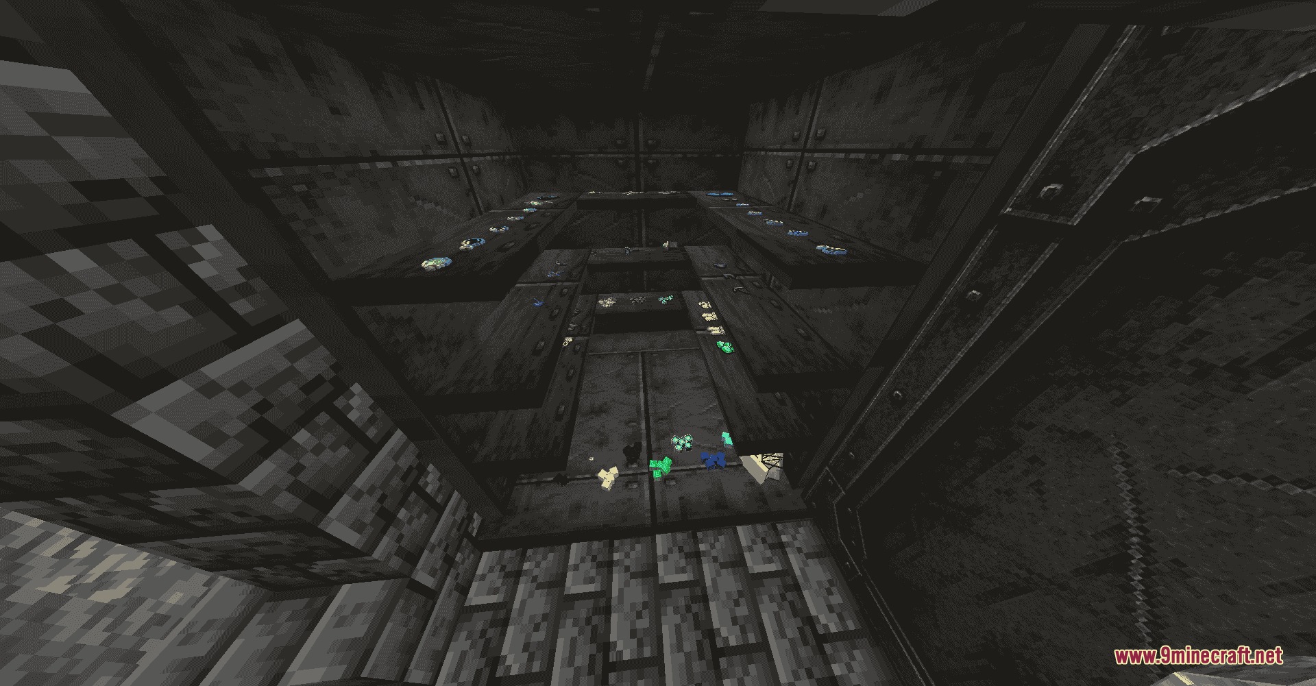 Arctania's Vault Mod Screenshot 2 Shelves inside a secret vault filled with various rare gems and items