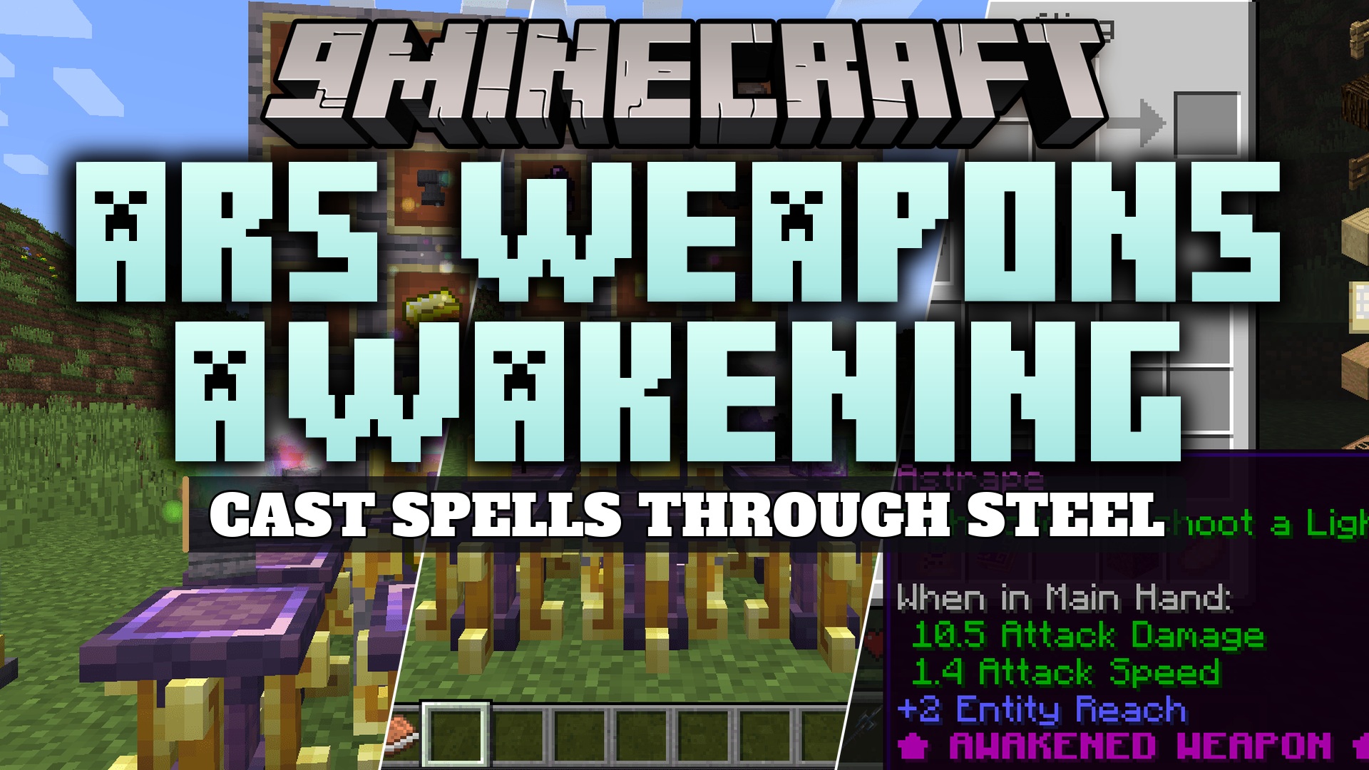 Ars Weapons Awakening Mod (1.20.1) – Inscribe Magic Spells Onto Every Melee