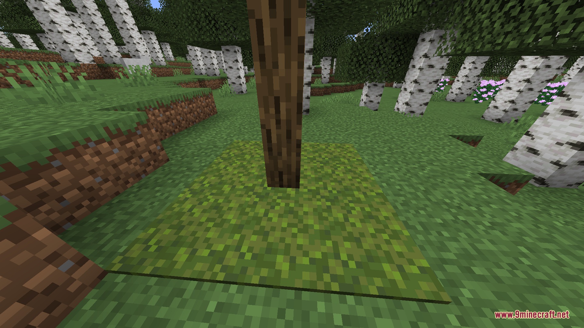 Artemis' Thin Logs Mod Screenshot 4 Green leaves and a thin wooden log sharing the same block space