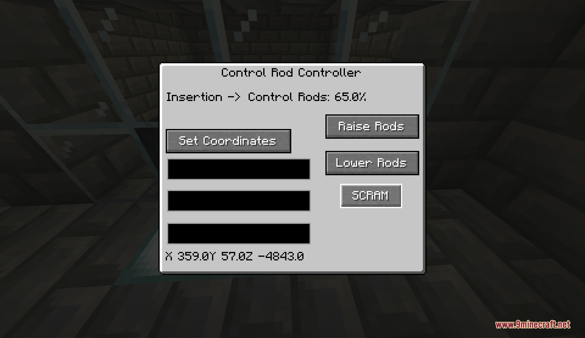 Control Rod Controller interface from the Atomic Flux Industry Mod