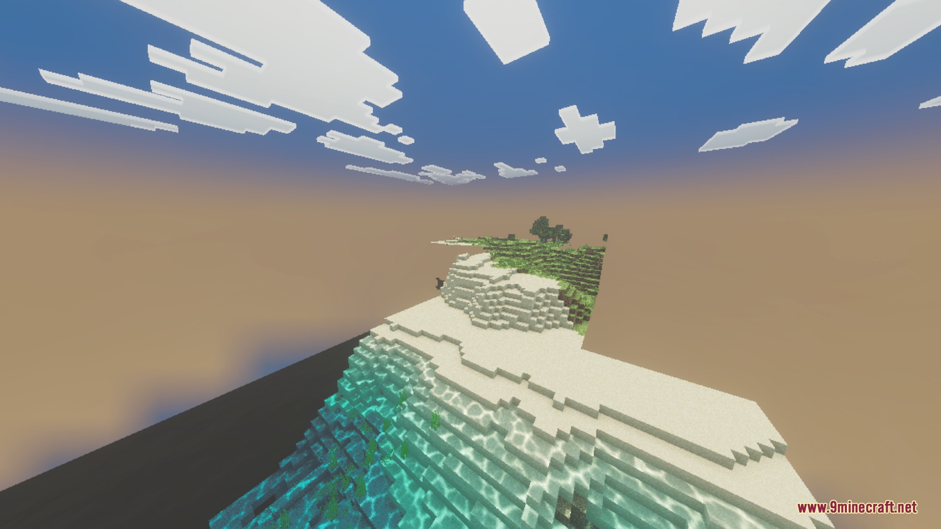 Aurora Visuals Shader Screenshot 6 Realistic water reflections on a sandy beach under a clear blue sky