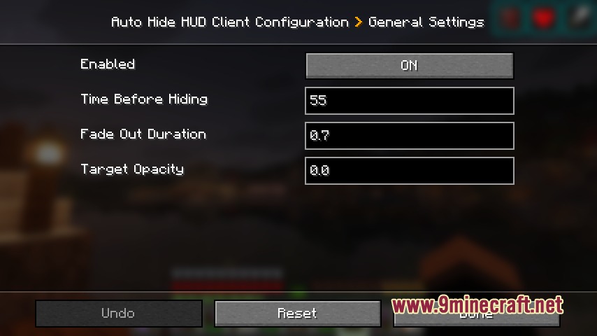 Auto Hide HUD Mod (26.2, 1.21.1) – Keep Your Screen Clear Until You Take Damage — screenshot 3