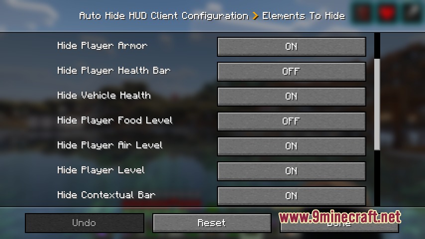 Auto Hide HUD Mod (26.2, 1.21.1) – Keep Your Screen Clear Until You Take Damage — screenshot 4